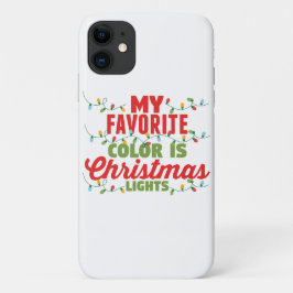 Capa Para iPhone 11 Minha Cor Favorita É Luzes De Natal