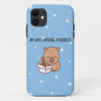 Capa Para iPhone 11 Minha Linguagem do Amor São Macarrão | Kawaii Capy