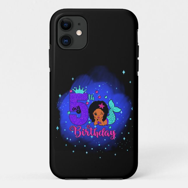 Capa Para iPhone 11 Minha Sereia de Aniversário 5 (Verso)