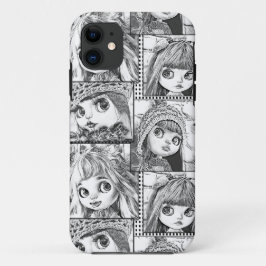 Capa Para iPhone 11 Minhas bonecas pretas e brancas pretas