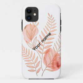 Capa Para iPhone 11 Minimal Line-Art Floral Watercolor Case