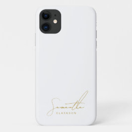 Capa Para iPhone 11 Minimalista Profissional Dourado Rascunho Escrito 