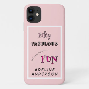Capa Para iPhone 11 Mínimo Cinquenta Fabuloso Tipografia Rosa 50 Anive