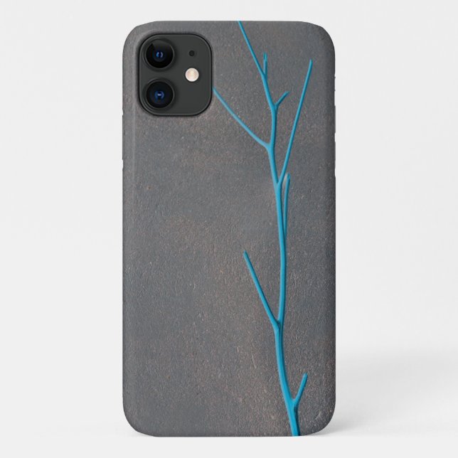 Capa Para iPhone 11 MiniPhone 11 Concreto de Cinza de Peruca Azul (Verso)