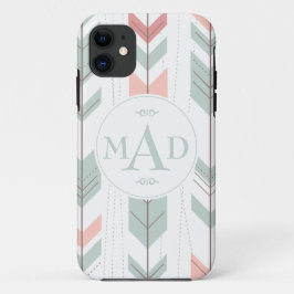 Capa Para iPhone 11 Mint Green Tribal Pattern Monograma iPhone 5 Case