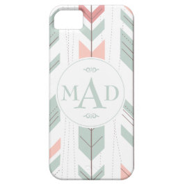 Capa Para iPhone 11 Mint Green Tribal Pattern Monograma iPhone 5 Case