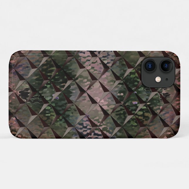 Capa Para iPhone 11 Misturar quadrados 3D com vidro martelado de fundo (Verso (horizontal))