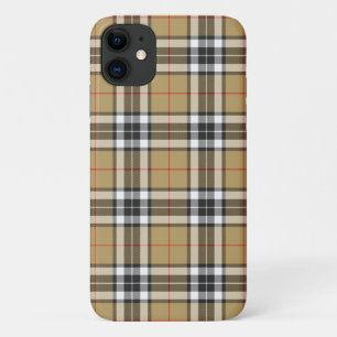 Capa Para iPhone 11 Moda da Família de Padrão de Xadrez Thomson Camel 