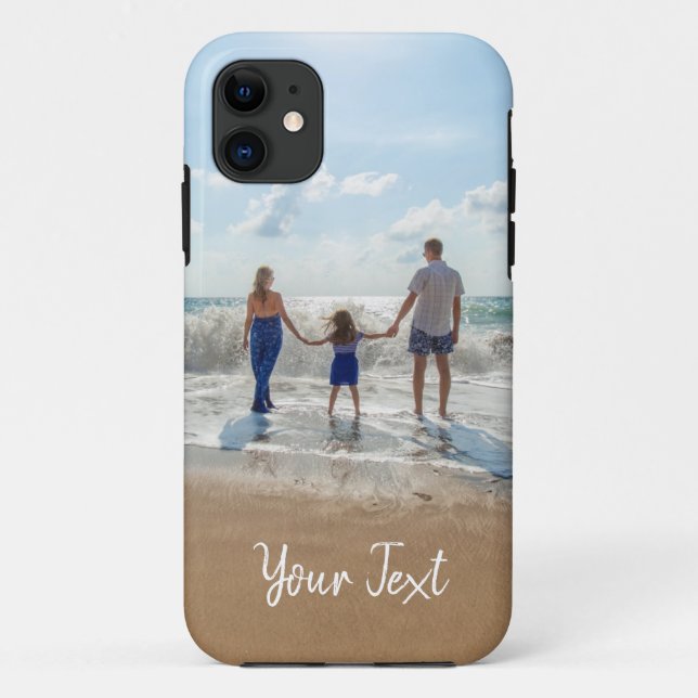 Capa Para iPhone 11 Modelo de Foto Personalizada e Texto Personalizado (Verso)