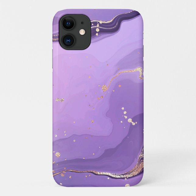 Capa Para iPhone 11 Modern Stone Dusty Blue Marble (Verso)