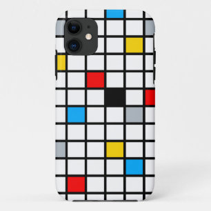 Capa Para iPhone 11 Moderno da Composição Geométrica Minimalista Mondr