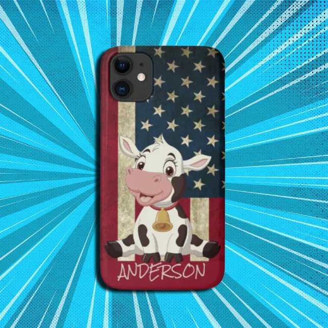 Capa Para iPhone 11 Moderno e elegante americano personalizado (Personalized American Cow Case-Mate iPhone Case)