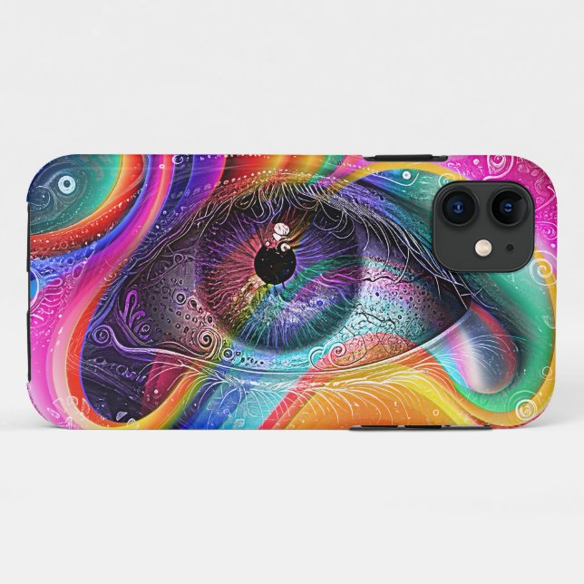 Capa Para iPhone 11 Moderno Estilo Geométrico Abstrato Psicodélico do  (Verso (horizontal))