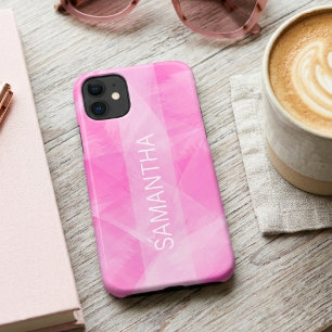Capa Para iPhone 11 Moderno Feminino Rosa Aquarela Elegante
