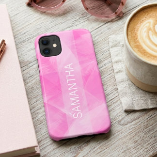 Capa Para iPhone 11 Moderno Feminino Rosa Aquarela Elegante