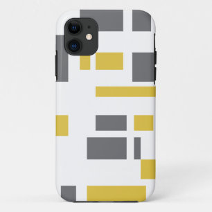 Capa Para iPhone 11 Moderno, simples, padrão geométrico amarelo cinza