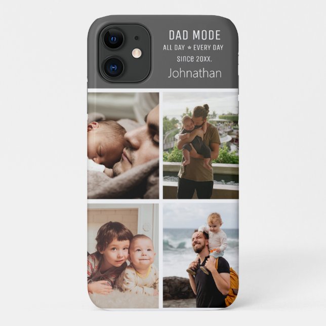 Capa Para iPhone 11 Modo de Pai Personalizar Colagem de Fotos Moderna (Verso)