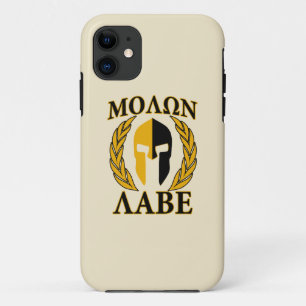 Capa Para iPhone 11 Molon Labe Spartan Mask Laurels Beige Decor