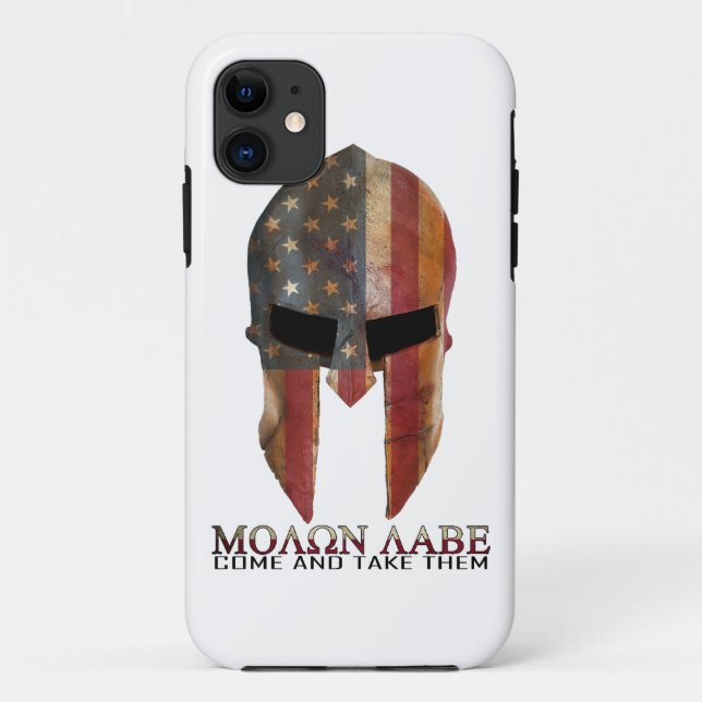 Capa Para iPhone 11 Molon Labe - vindo e toma-lhes os EUA espartanos (Verso)