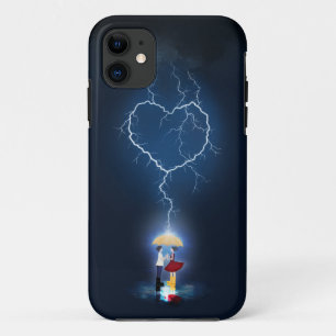 Capa Para iPhone 11 Momento Romântico "Lovainck" sob um guarda-chuva