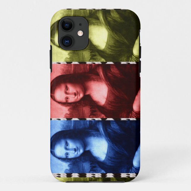 Capa Para iPhone 11 Mona Lisa Animal Imprime Cores Primárias (Verso)
