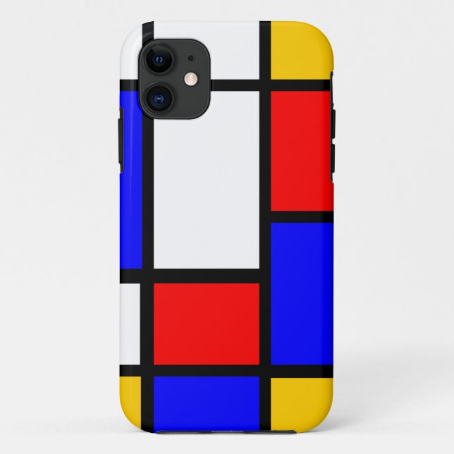 Capa Para iPhone 11 Mondrian clássico (Verso)