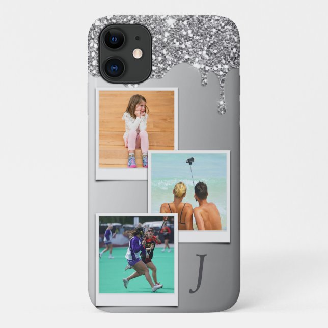 Capa Para iPhone 11 Monograma 3 Modelo de Fotografia Discagem de Silve (Verso)