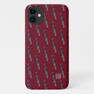 Capa Para iPhone 11 Monograma Borgonha