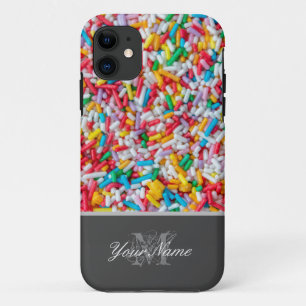 Capa Para iPhone 11 Monograma com borrão de açúcar colorido!