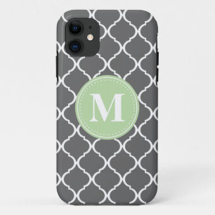 Capa Para iPhone 11 Monograma da Casa de cinza marroquina