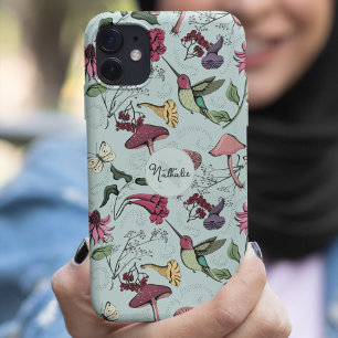 Capa Para iPhone 11 Monograma da Casa Hummingbird e Feminina