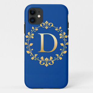 Capa Para iPhone 11 Monograma da Letra D Dourada Elegante