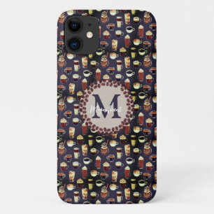 Capa Para iPhone 11 Monograma de café