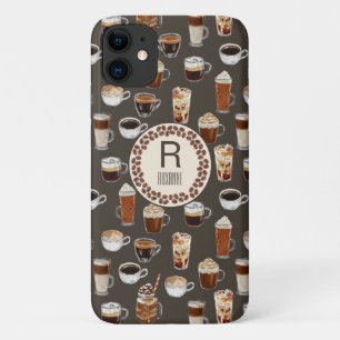 Capa Para iPhone 11 Monograma de café