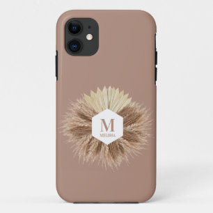 Capa Para iPhone 11 Monograma de Cores Neutrais Quentes Russos