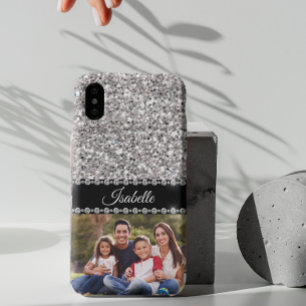 Capa Para iPhone 11 Monograma de Fotografia com Glitter de Silver Spar