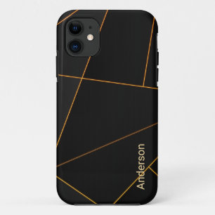 Capa Para iPhone 11 Monograma de Linha Retro Moderno Elegante