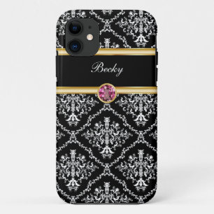 Capa Para iPhone 11 Monograma do caso do iPhone 5 da jóia