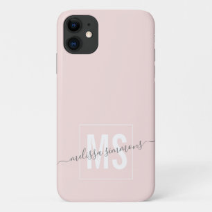 Capa Para iPhone 11 Monograma do nome do script moderno