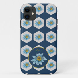 Capa Para iPhone 11 Monograma do padrão geométrico do lírio