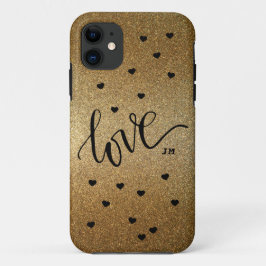 Capa Para iPhone 11 Monograma Dourado com amor