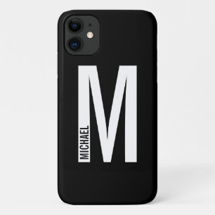 Capa Para iPhone 11 Monograma e Nome de Negrito Personalizado Moderno