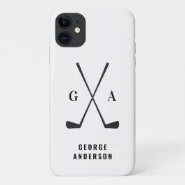 Capa Para iPhone 11 Monograma elegante com iniciais de tipografia mode