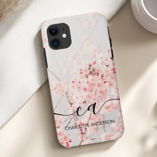Capa Para iPhone 11 Monograma Elegante de Cherry Blossom