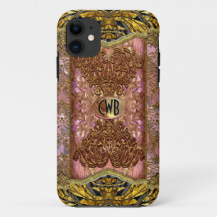 Capa Para iPhone 11 Monograma elegante do Victorian de Vermothe Sombey