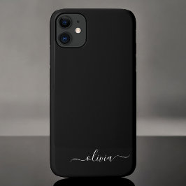Capa Para iPhone 11 Monograma Elegante Moderno e Branco Negro