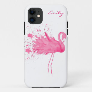 Capa Para iPhone 11 Monograma Flamingo Rosa