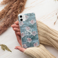 Monograma Floral Rosa Turquoise chique