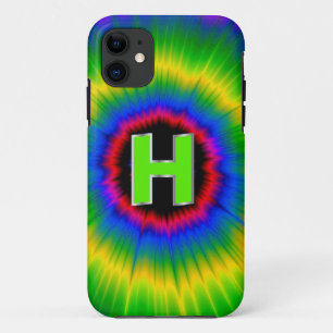 Capa Para iPhone 11 Monograma H Tie Dye Multicolor arco íris
