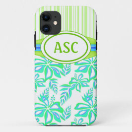 Capa Para iPhone 11 Monograma Hibiscus Flower iPhone 5 Case